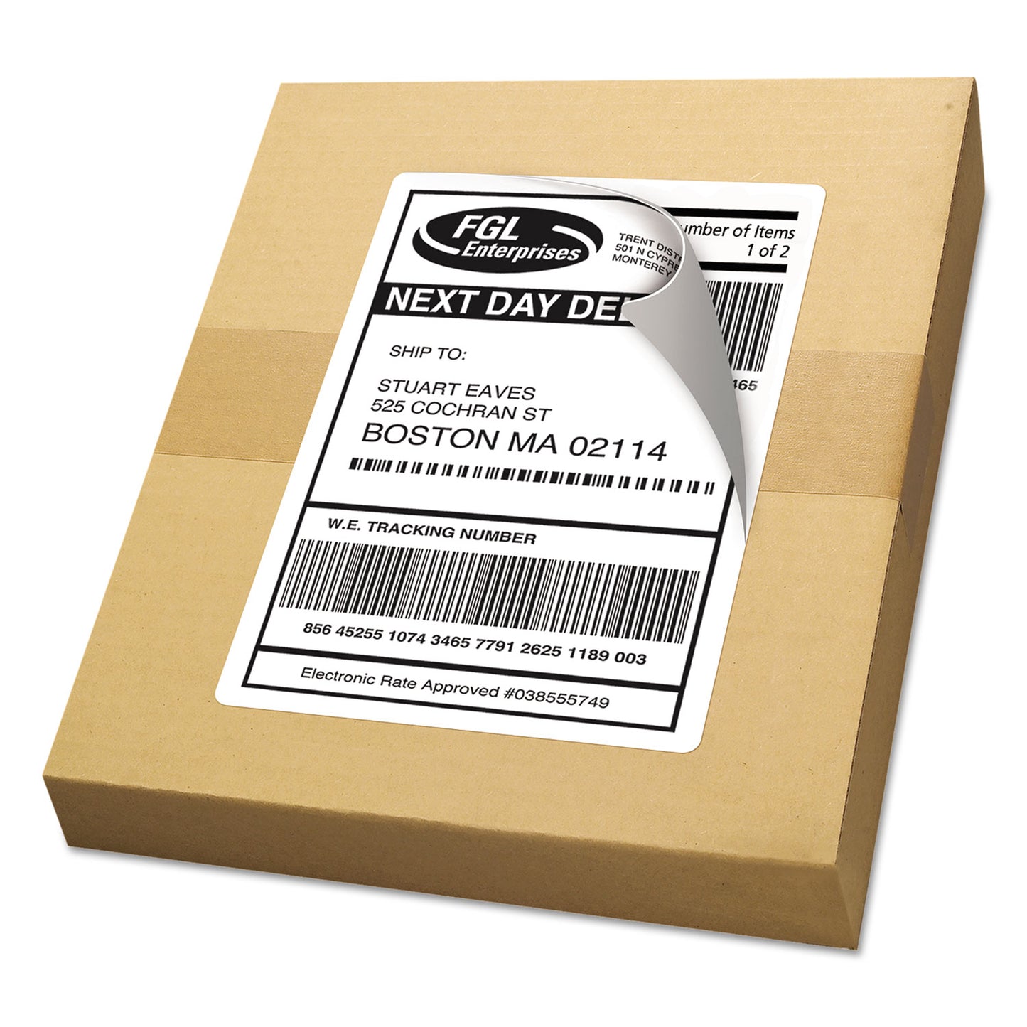 Avery Shipping Labels w/ TrueBlock Technology, Inkjet Printers, 5.5 x 8.5, White, 2/Sheet, 25 Sheets/Pack (8126) - 2 Pack