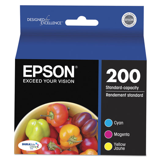 Epson T200520-S (200) DURABrite Ultra Ink, 165 Page-Yield, Cyan/Magenta/Yellow