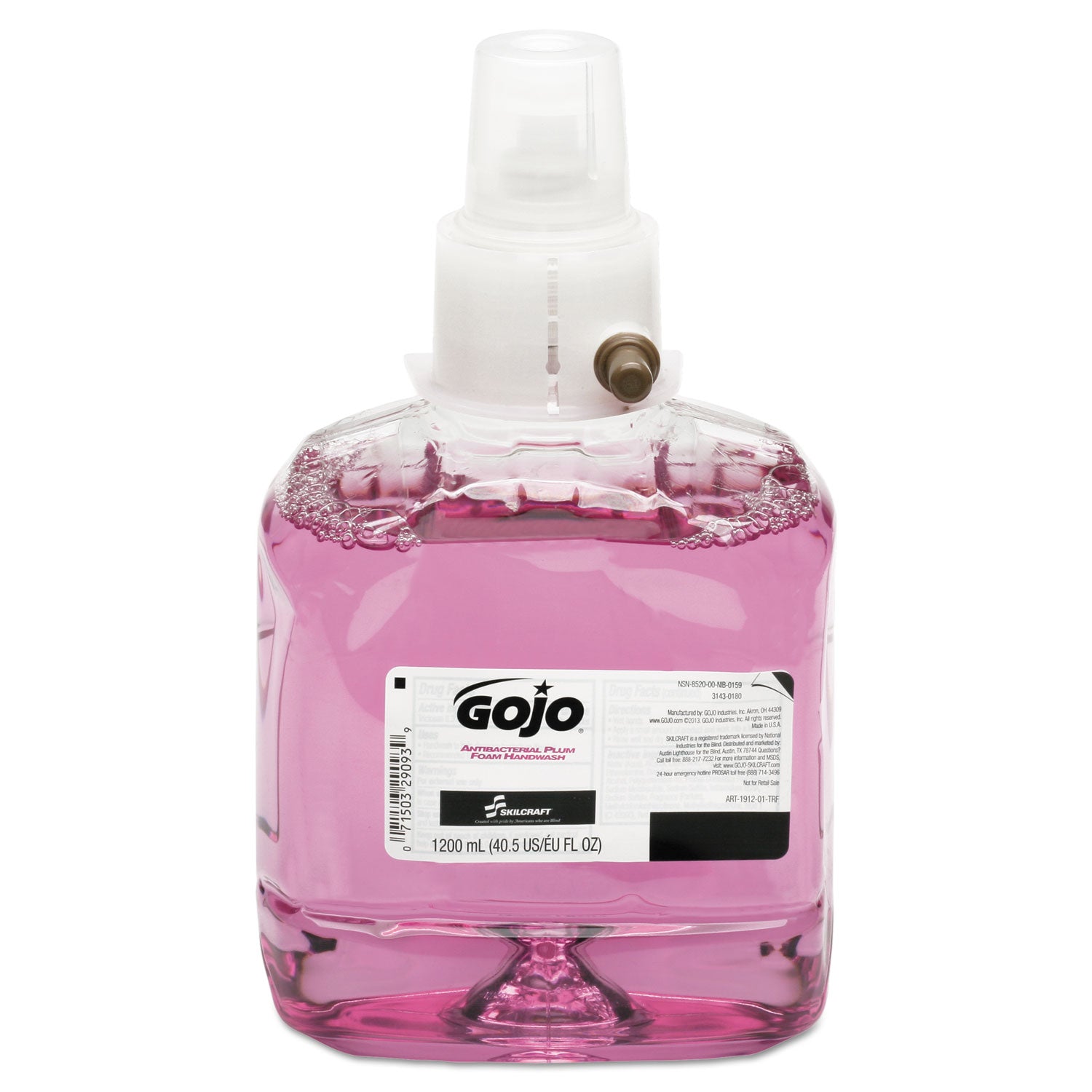 AbilityOne 8520016492724, SKILCRAFT GOJO LTX-12 Foam Hand Wash Refill, Plum Scent, 1,200 mL