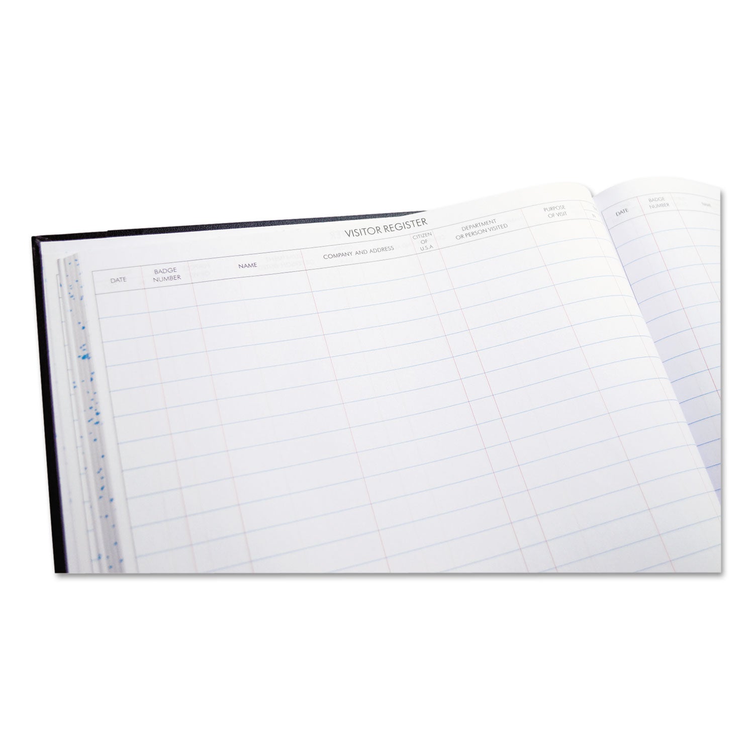 Wilson Jones Detailed Visitor Register Book, 8 Column Format, Black Cover, 12.25 x 9.5 Sheets, 208 Sheets/Book (S491)