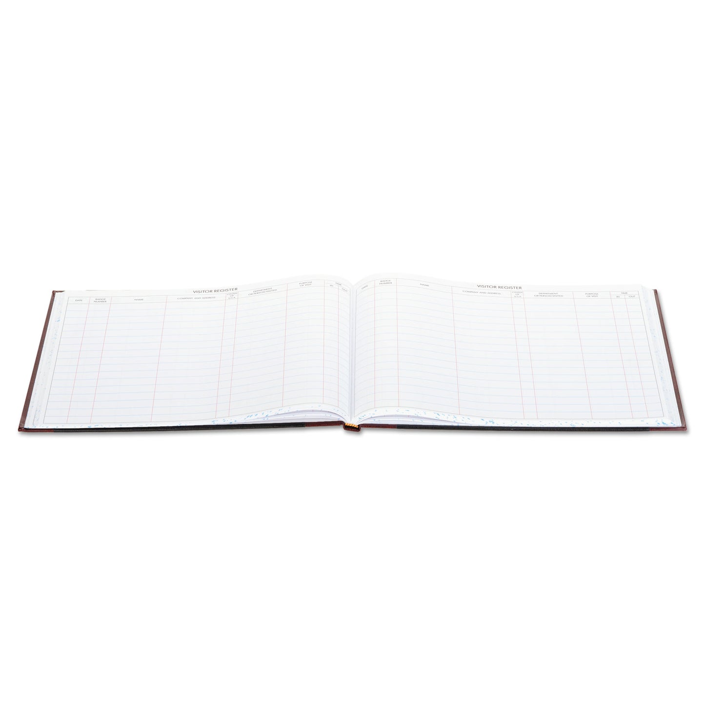 Wilson Jones Detailed Visitor Register Book, 8 Column Format, Black Cover, 12.25 x 9.5 Sheets, 208 Sheets/Book (S491)