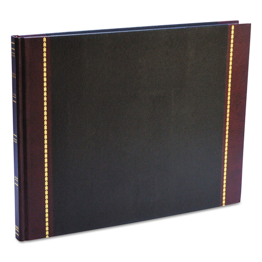 Wilson Jones Detailed Visitor Register Book, 8 Column Format, Black Cover, 12.25 x 9.5 Sheets, 208 Sheets/Book (S491)