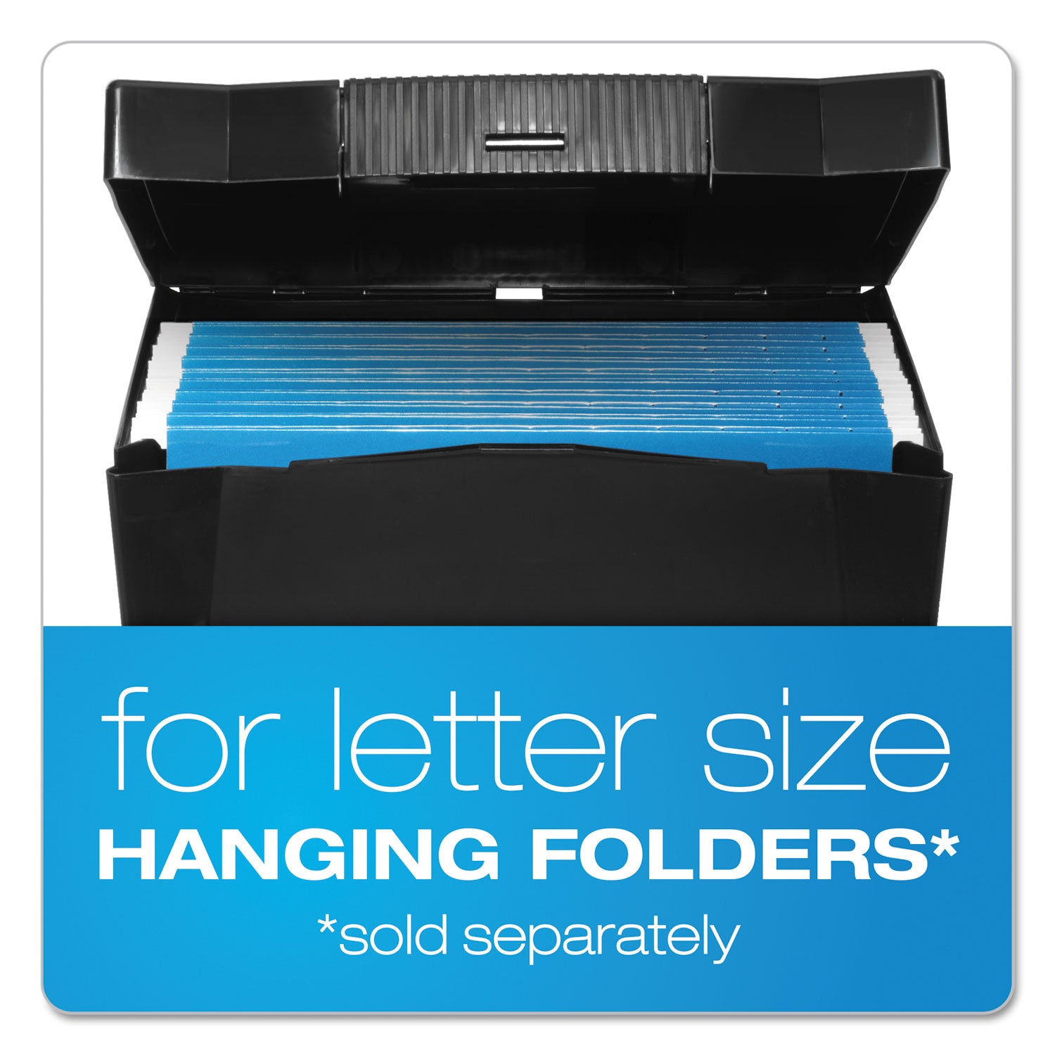 Pendaflex Portable Letter Size File Box, Letter Files, 13.5" x 10.25" x 10.88", Black (20861)