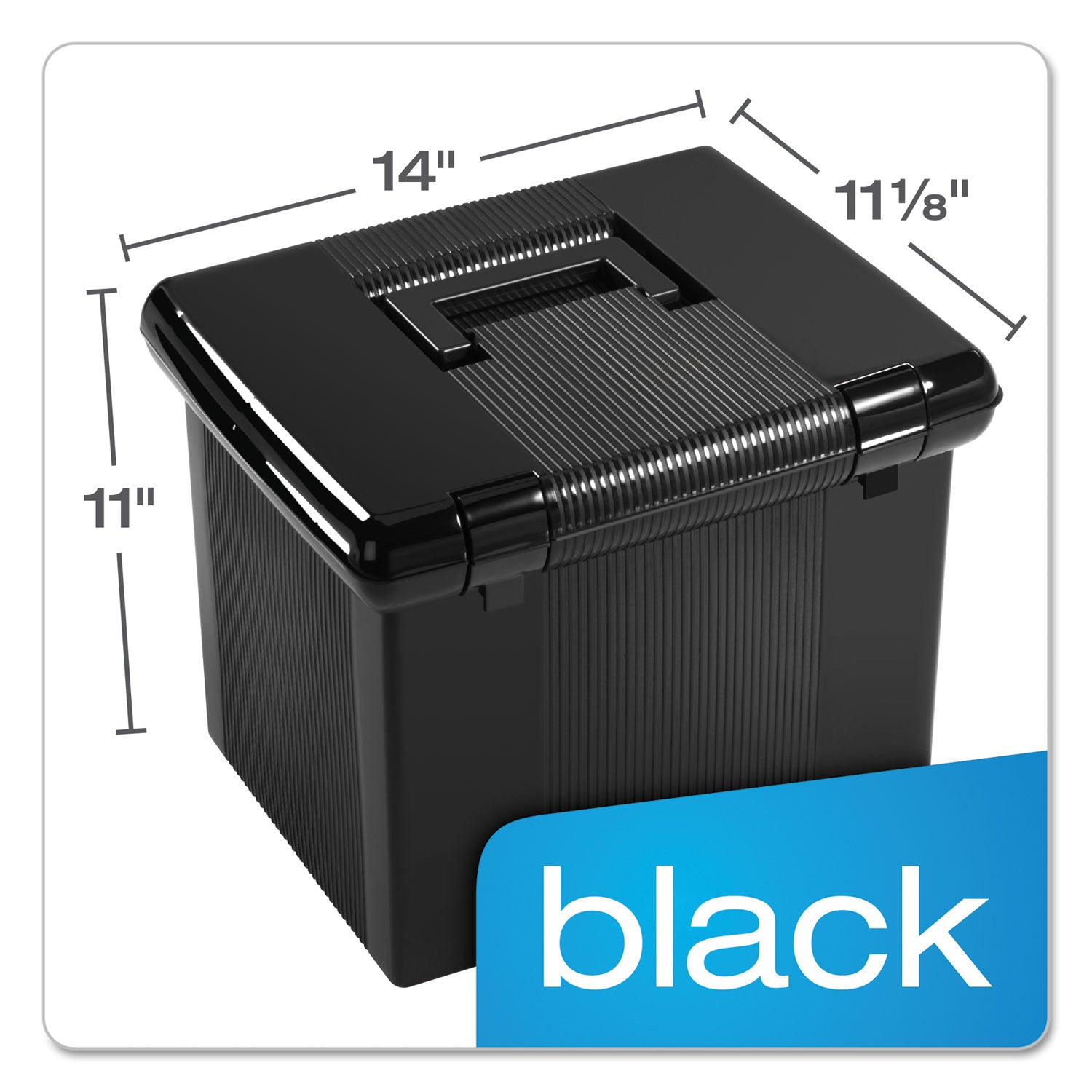 Pendaflex Portable File Boxes, Letter Files, 13.88" x 14" x 11.13", Black (41742)