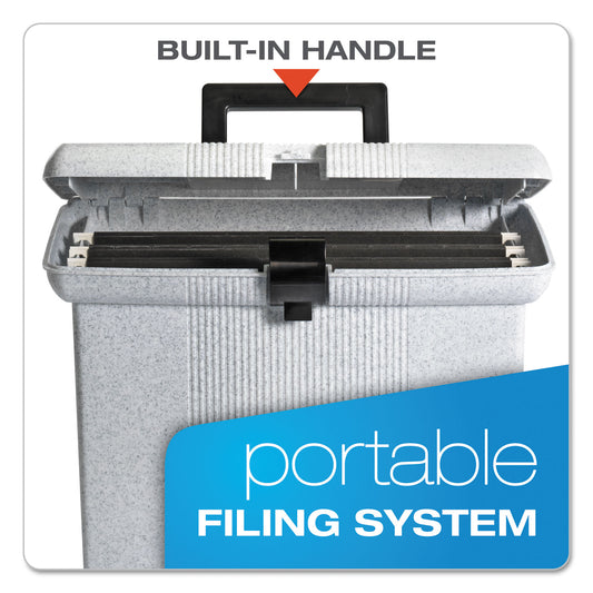 Pendaflex Portable File Boxes, Letter Files, 14.88" x 6.5" x 11.88", Granite (41737)