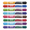 EXPO 2-in-1 Dry Erase Markers, Fine/Broad Chisel Tips, Assorted Colors, 8/Pack (1944658)