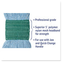 Boardwalk Super Loop Wet Mop Head, Cotton/Synthetic Fiber, 5" Headband, Medium Size, Blue, 12/Carton (502BLCT)