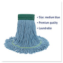 Boardwalk Super Loop Wet Mop Head, Cotton/Synthetic Fiber, 5" Headband, Medium Size, Blue (502BLEA)