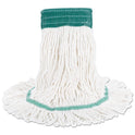 Boardwalk Super Loop Wet Mop Head, Cotton/Synthetic Fiber, 5" Headband, Medium Size, White, 12/Carton (502WHCT)