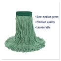 Boardwalk Super Loop Wet Mop Head, Cotton/Synthetic Fiber, 5" Headband, Medium Size, Green (502GNEA)