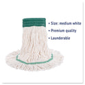 Boardwalk Super Loop Wet Mop Head, Cotton/Synthetic Fiber, 5" Headband, Medium Size, White, 12/Carton (502WHCT)