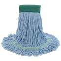 Boardwalk Super Loop Wet Mop Head, Cotton/Synthetic Fiber, 5" Headband, Medium Size, Blue (502BLEA)