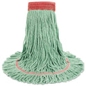 Boardwalk Super Loop Wet Mop Head, Cotton/Synthetic Fiber, 5" Headband, Large Size, Green (503GNEA)