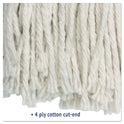 Boardwalk Cut-End Wet Mop Head, Cotton, No. 24, White (2024CEA)