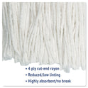 Boardwalk Cut-End Wet Mop Head, Rayon, No. 24, White (2024REA)