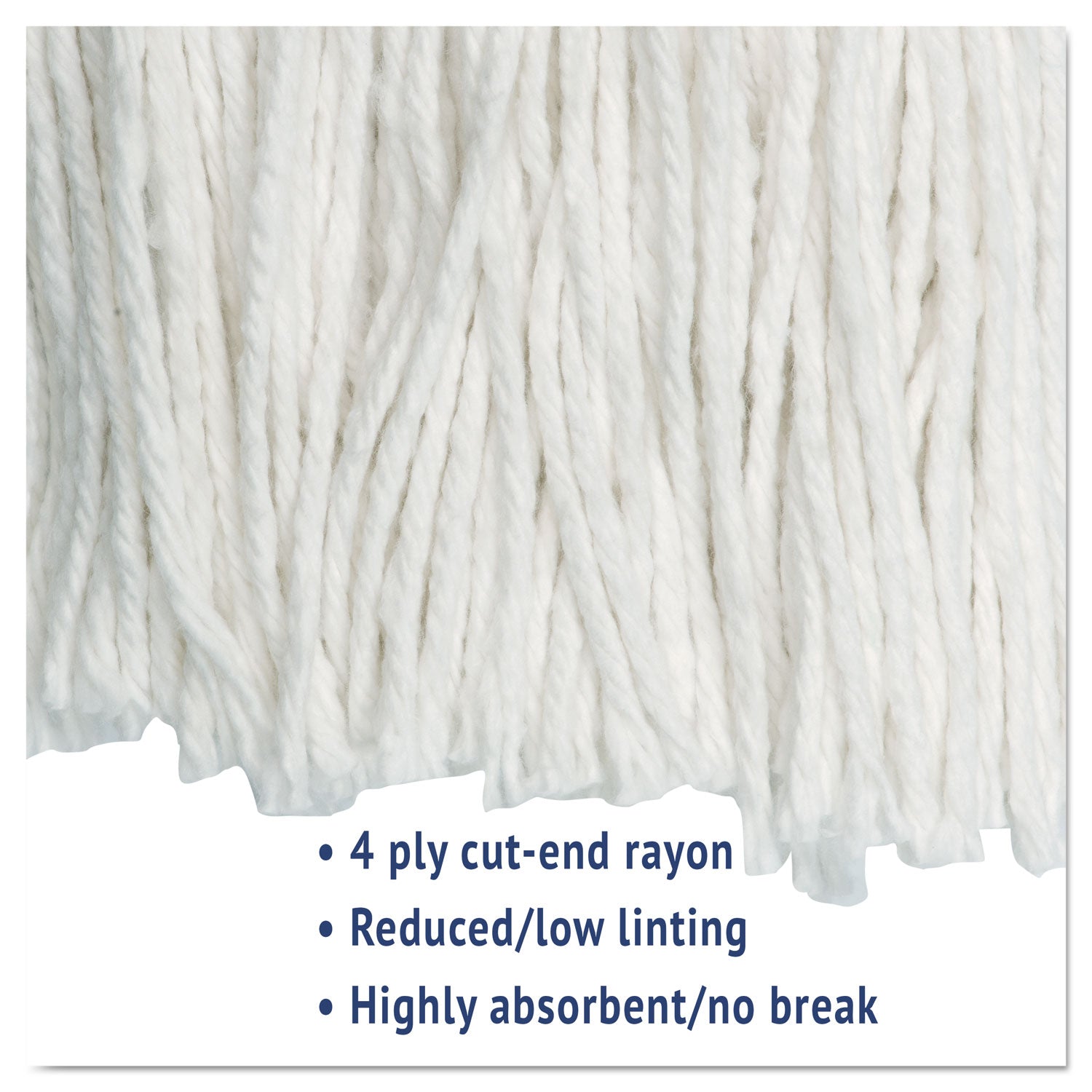 Boardwalk Cut-End Wet Mop Head, Rayon, No. 24, White (2024REA)