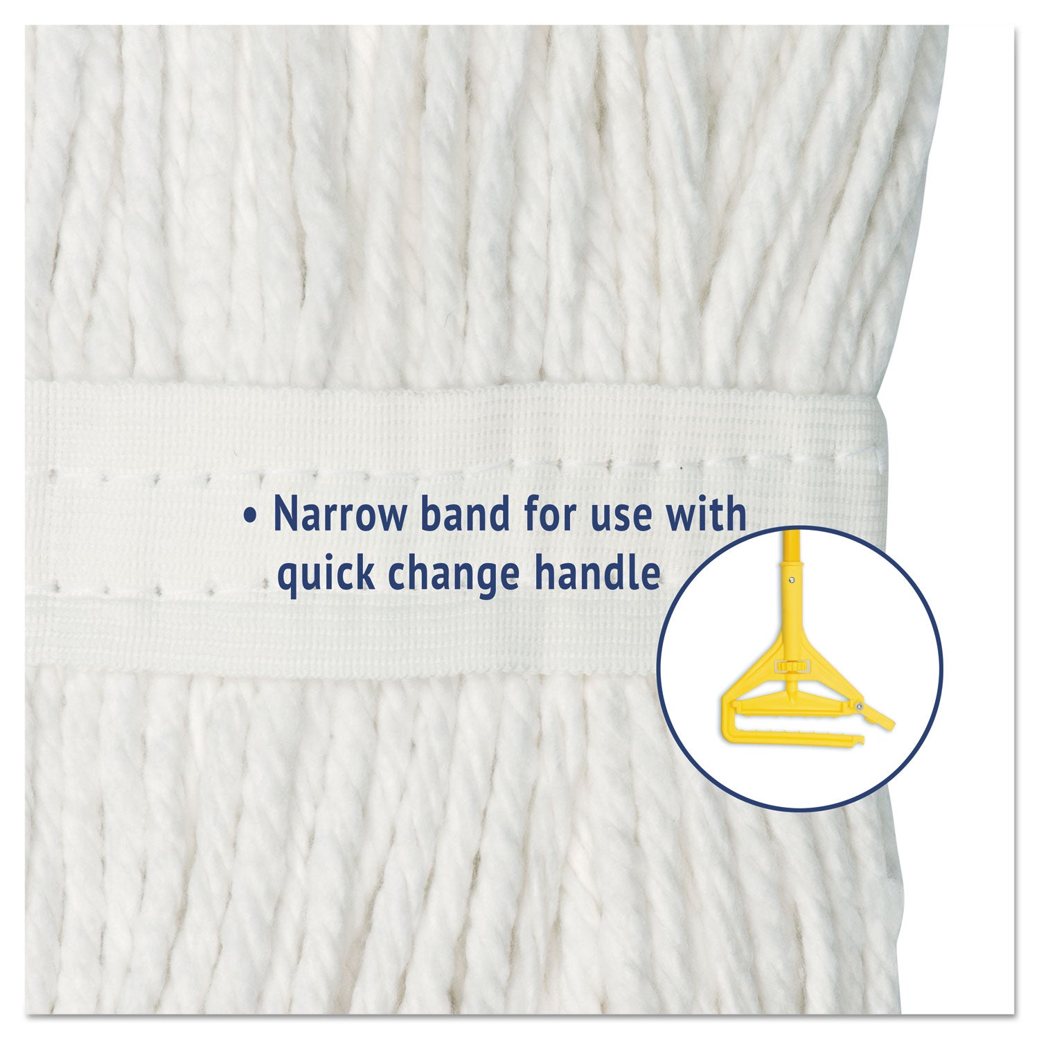 Boardwalk Cut-End Wet Mop Head, Rayon, No. 24, White (2024REA)