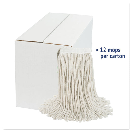 Boardwalk Cut-End Wet Mop Head, Cotton, White, #20, 12/Carton (2020CCT)