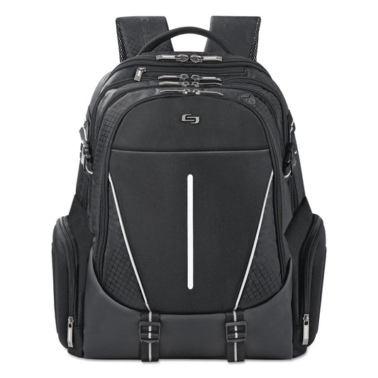 SOLO Active Laptop Backpack, Fits Devices Up to 17.3", Polyester, 12.5 x 6.5 x 19, Black (ACV7004)