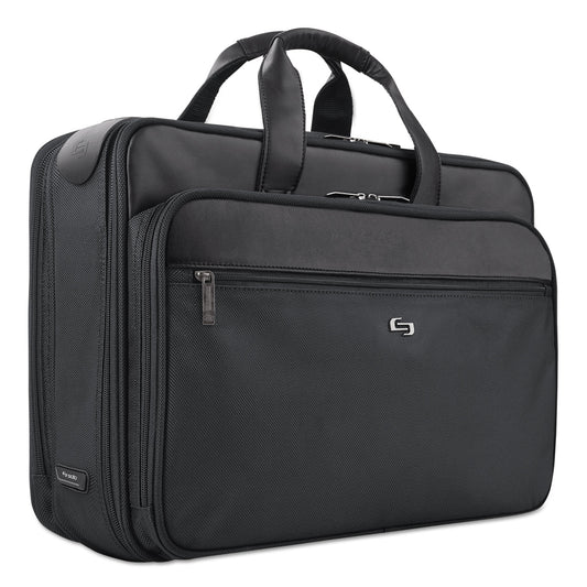 SOLO Classic Smart Strap Briefcase, Fits Devices Up to 16", Ballistic Polyester, 17.5 x 5.5 x 12, Black (SGB3004)