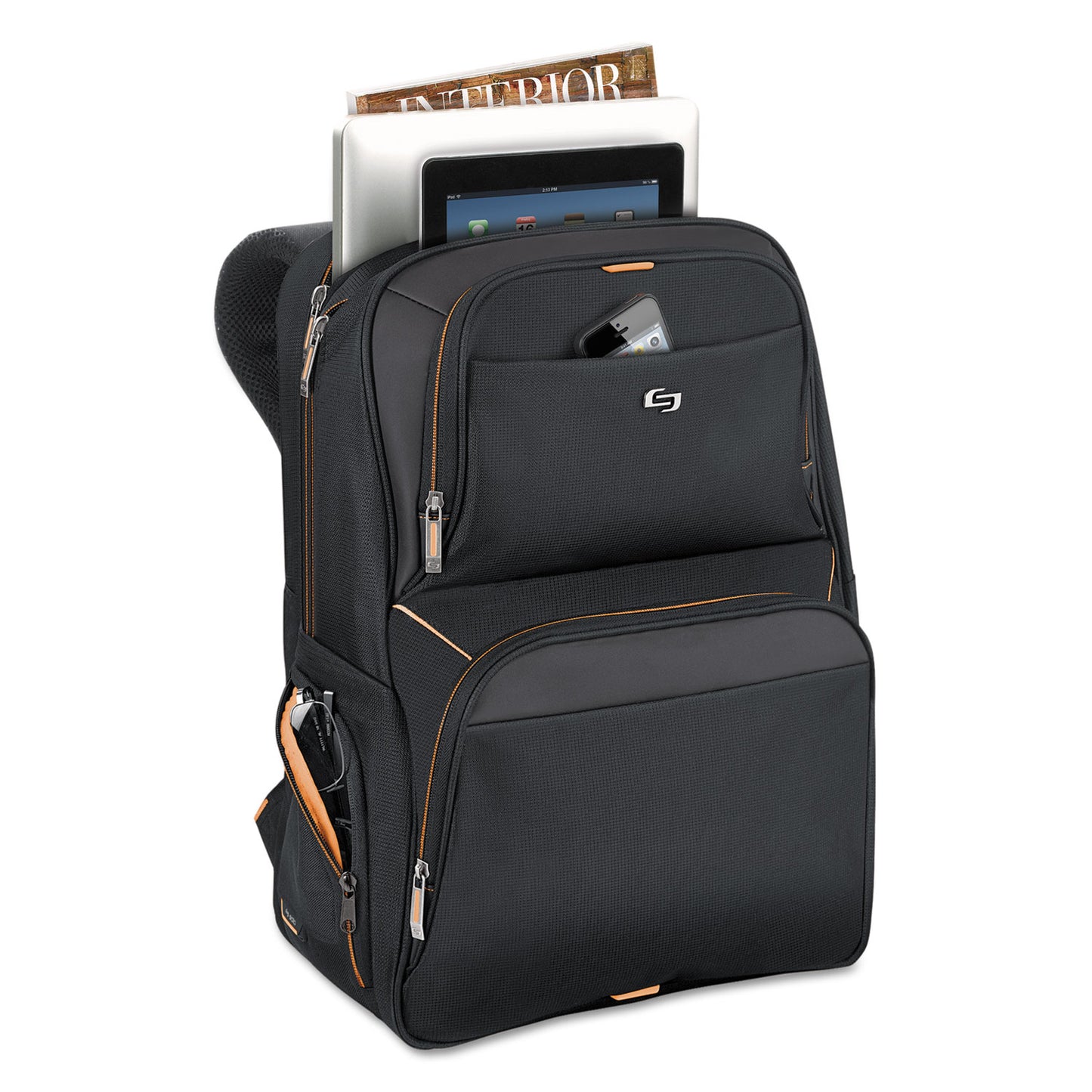 SOLO Urban Backpack, Fits Devices Up to 17.3", Polyester, 12.5 x 8.5 x 18.5, Black (UBN7014)