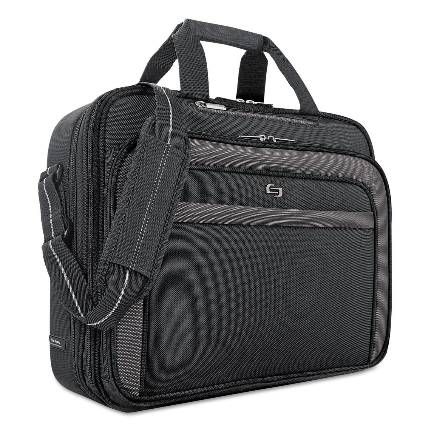 SOLO Pro CheckFast Briefcase, Fits Devices Up to 17.3", Polyester, 17 x 5.5 x 13.75, Black (CLA3144)