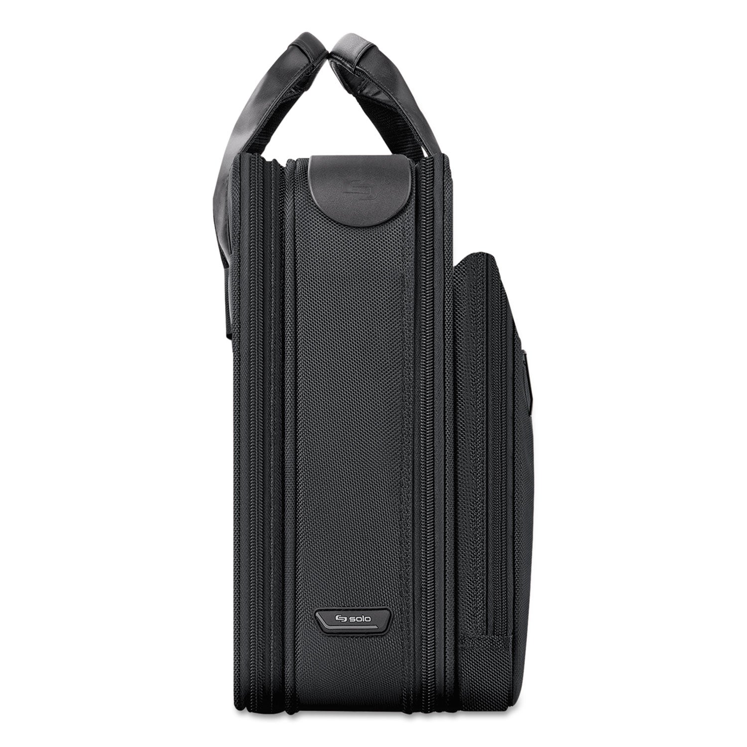 SOLO Classic Smart Strap Briefcase, Fits Devices Up to 16", Ballistic Polyester, 17.5 x 5.5 x 12, Black (SGB3004)