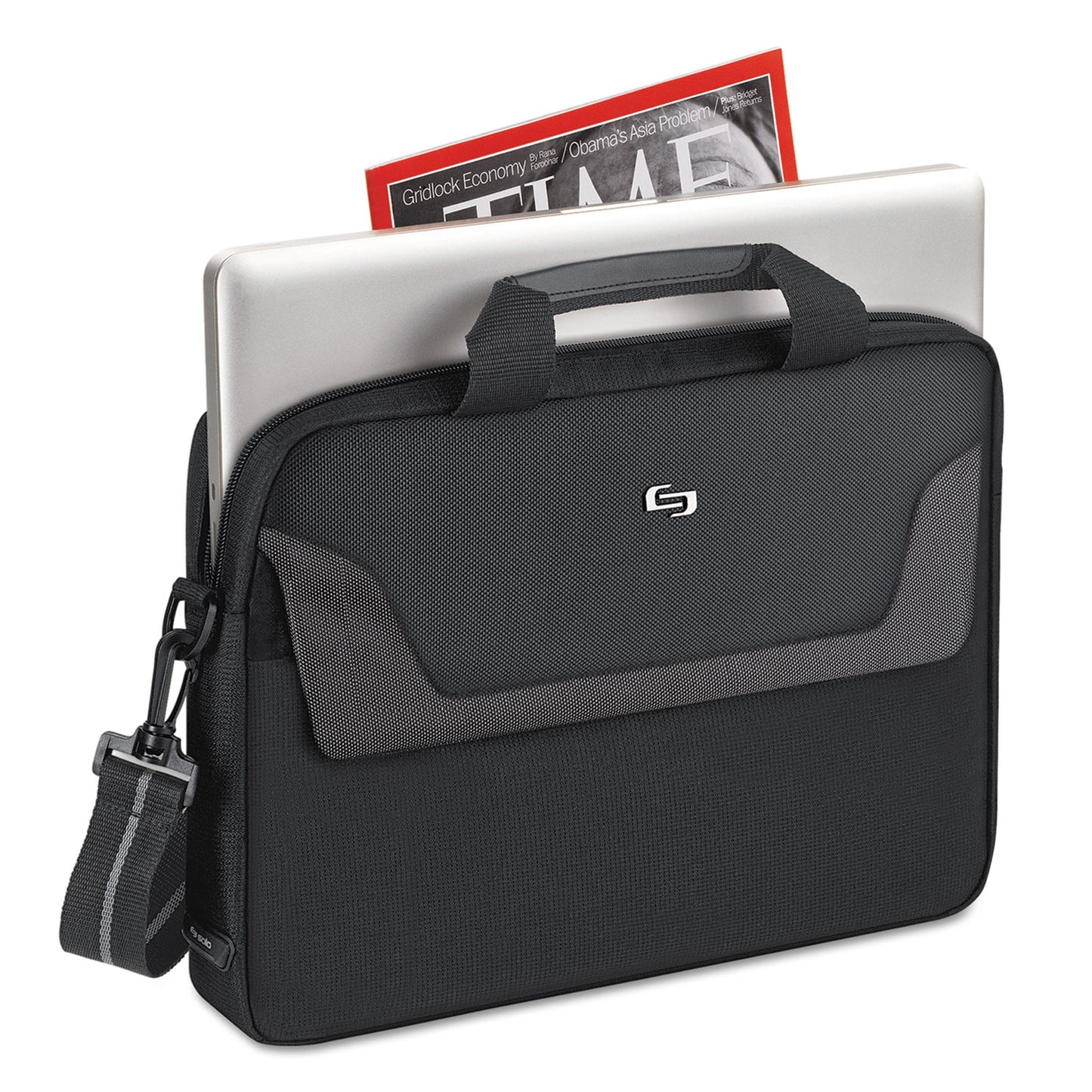 SOLO Pro Slim Brief, Fits Devices Up to 14.1", Polyester, 14 x 1.5 x 10.5, Black (CLA1124)