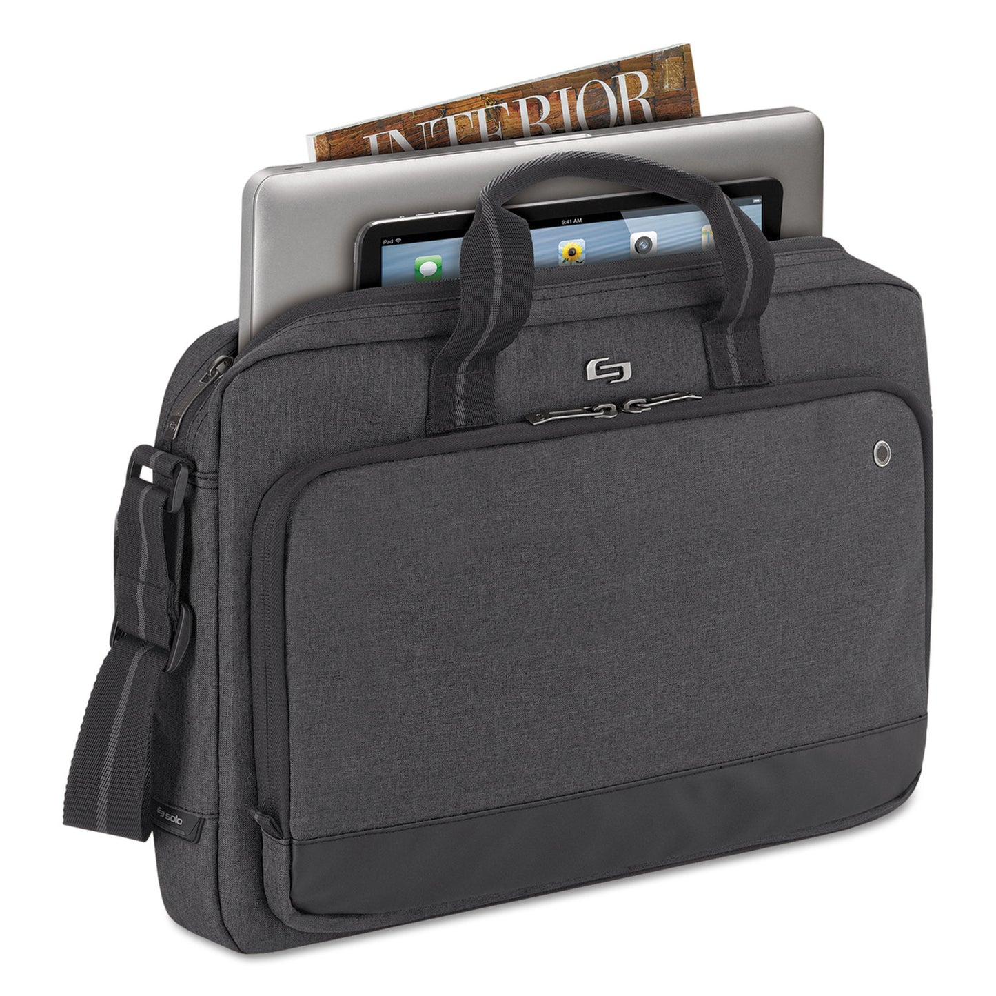 SOLO Urban Slimbrief, Fits Devices Up to 15.6", Polyester, 16" x 3" x 11.5", Gray (UBN11010)