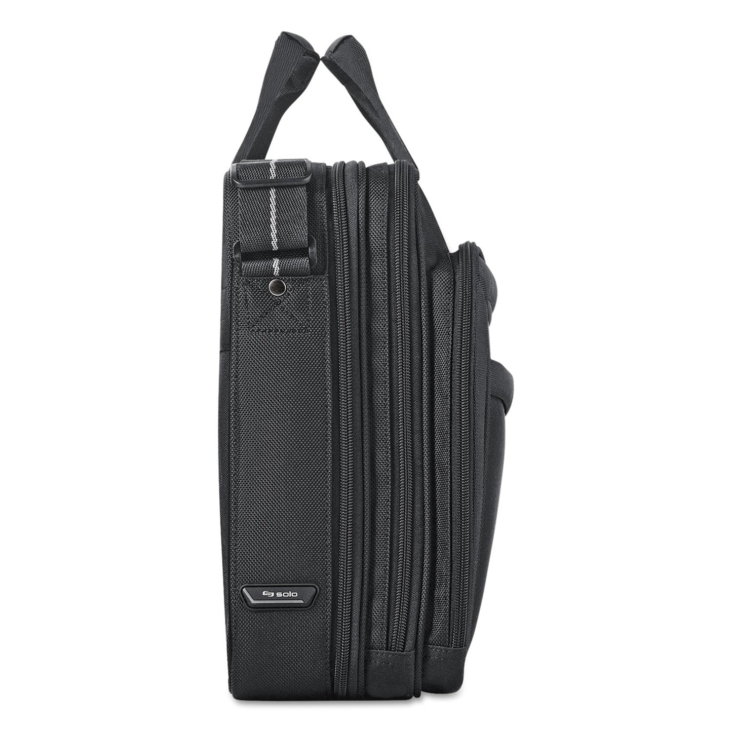 SOLO Pro CheckFast Briefcase, Fits Devices Up to 17.3", Polyester, 17 x 5.5 x 13.75, Black (CLA3144)