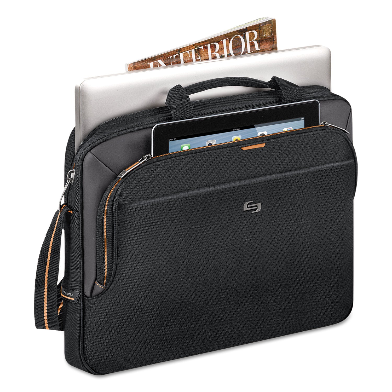 SOLO Urban Slim Brief, Fits Devices Up to 15.6", Polyester, 16.5 x 2 x 11.75, Black (UBN1014)