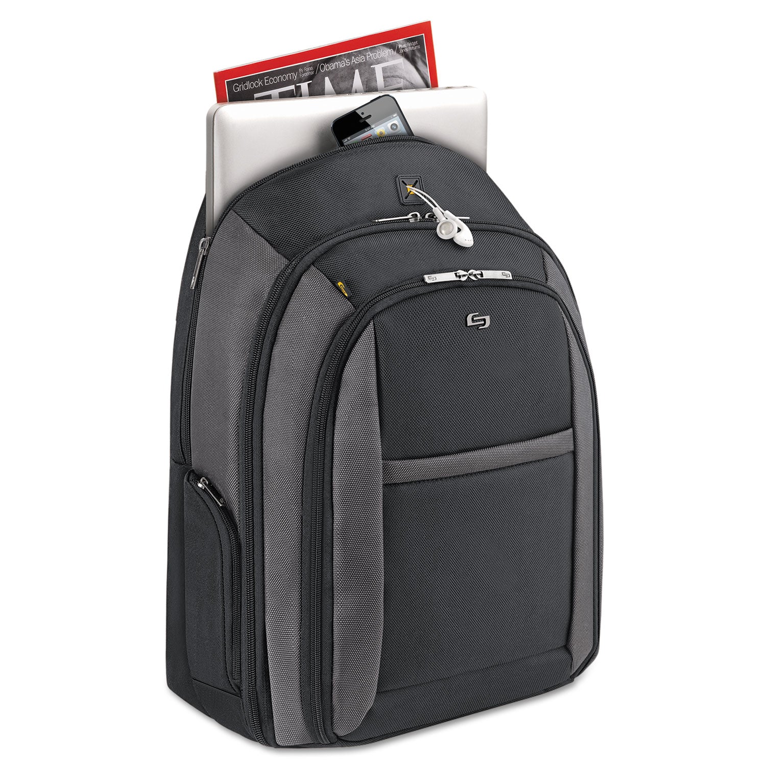 SOLO Pro CheckFast Backpack, Fits Devices Up to 16", Ballistic Polyester, 13.75 x 6.5 x 17.75, Black (CLA7034)