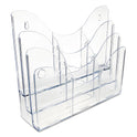 Deflecto 3-Tier Document Organizer w/6 Removable Dividers, 14w x 3.5d x 11.5h, Clear (47631)