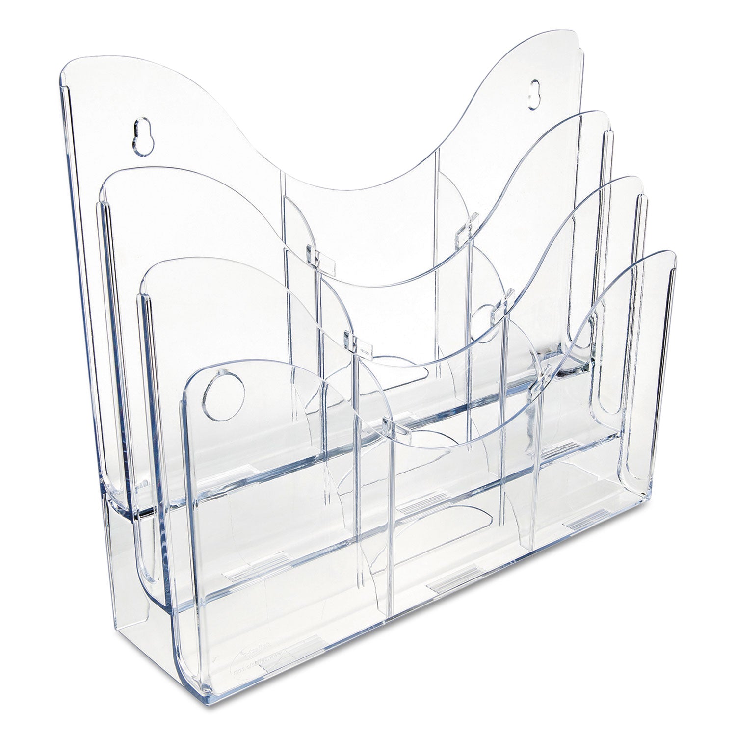 Deflecto 3-Tier Document Organizer w/6 Removable Dividers, 14w x 3.5d x 11.5h, Clear (47631)