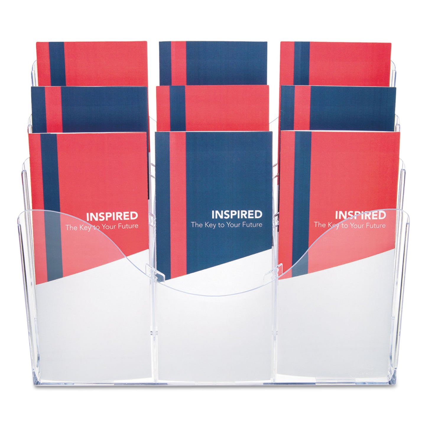 Deflecto 3-Tier Document Organizer w/6 Removable Dividers, 14w x 3.5d x 11.5h, Clear (47631)