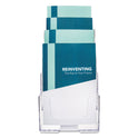 Deflecto 4-Compartment DocuHolder, Booklet Size, 6.88w x 6.25d x 10h, Clear (77901)