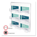 Deflecto 6-Pocket Business Card Holder, Holds 480 Cards, 8.5 x 1.63 x 9.75, Plastic, Clear (70601)