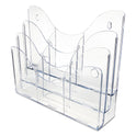 Deflecto 3-Tier Document Organizer w/6 Removable Dividers, 14w x 3.5d x 11.5h, Clear (47631)