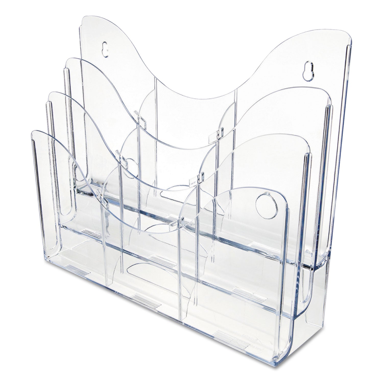 Deflecto 3-Tier Document Organizer w/6 Removable Dividers, 14w x 3.5d x 11.5h, Clear (47631)