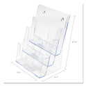 Deflecto 3-Compartment DocuHolder, Magazine Size, 9.5w x 6.25d x 12.63, Clear (77301)
