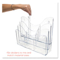Deflecto 3-Tier Document Organizer w/6 Removable Dividers, 14w x 3.5d x 11.5h, Clear (47631)