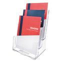 Deflecto 3-Compartment DocuHolder, Magazine Size, 9.5w x 6.25d x 12.63, Clear (77301)