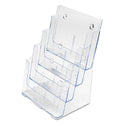 Deflecto 4-Compartment DocuHolder, Magazine Size, 9.38w x 7d x 13.63h, Clear (77441)