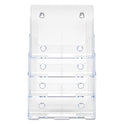 Deflecto 4-Compartment DocuHolder, Magazine Size, 9.38w x 7d x 13.63h, Clear (77441)