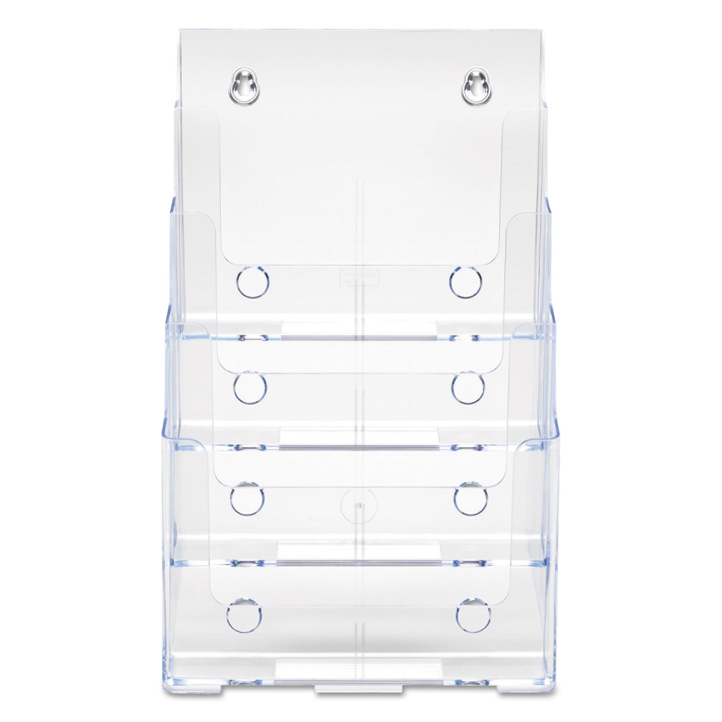 Deflecto 4-Compartment DocuHolder, Magazine Size, 9.38w x 7d x 13.63h, Clear (77441)