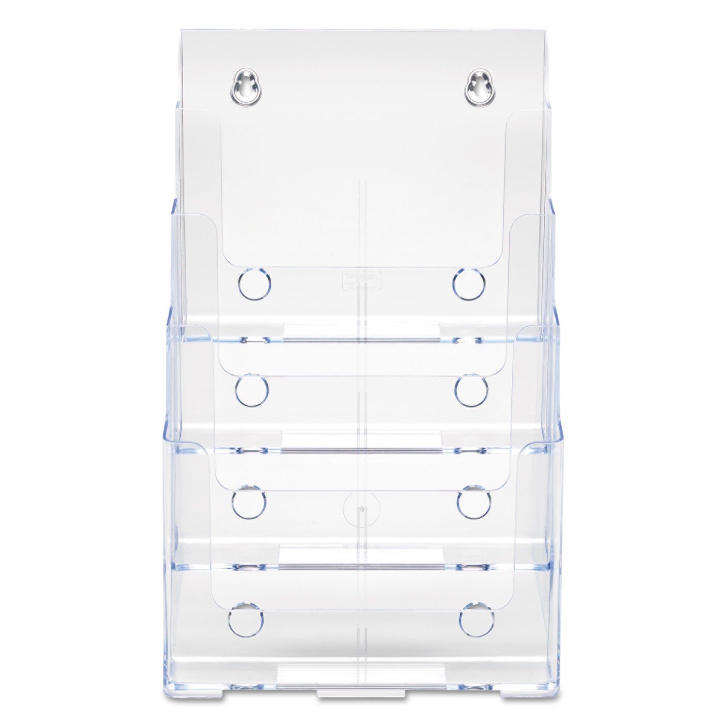 Deflecto 4-Compartment DocuHolder, Magazine Size, 9.38w x 7d x 13.63h, Clear (77441)