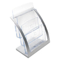 Deflecto 3-Tier Literature Holder, Leaflet Size, 11.25w x 6.94d x 13.31h, Silver (693745)