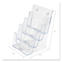 Deflecto 4-Compartment DocuHolder, Booklet Size, 6.88w x 6.25d x 10h, Clear (77901)