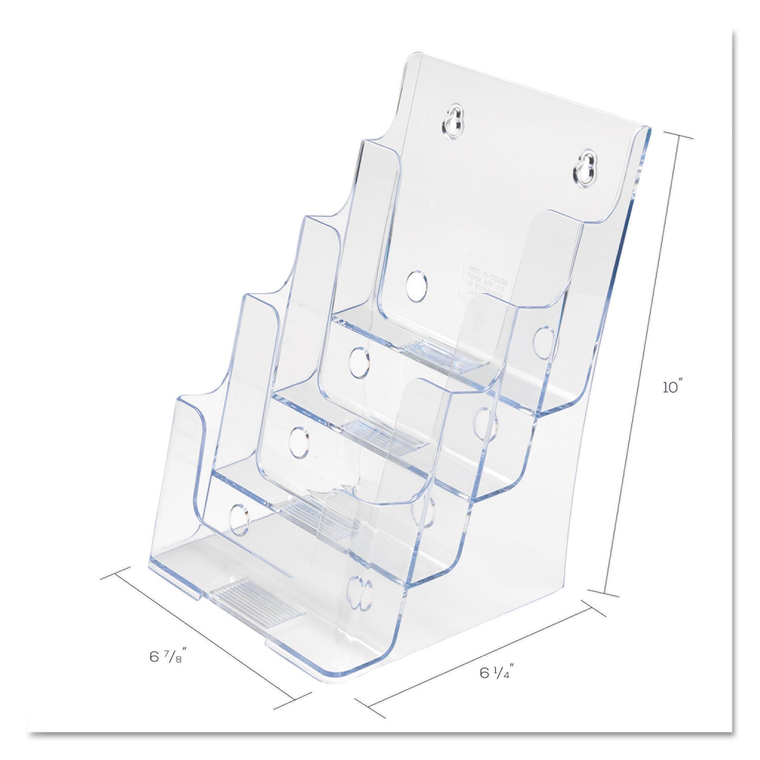 Deflecto 4-Compartment DocuHolder, Booklet Size, 6.88w x 6.25d x 10h, Clear (77901)