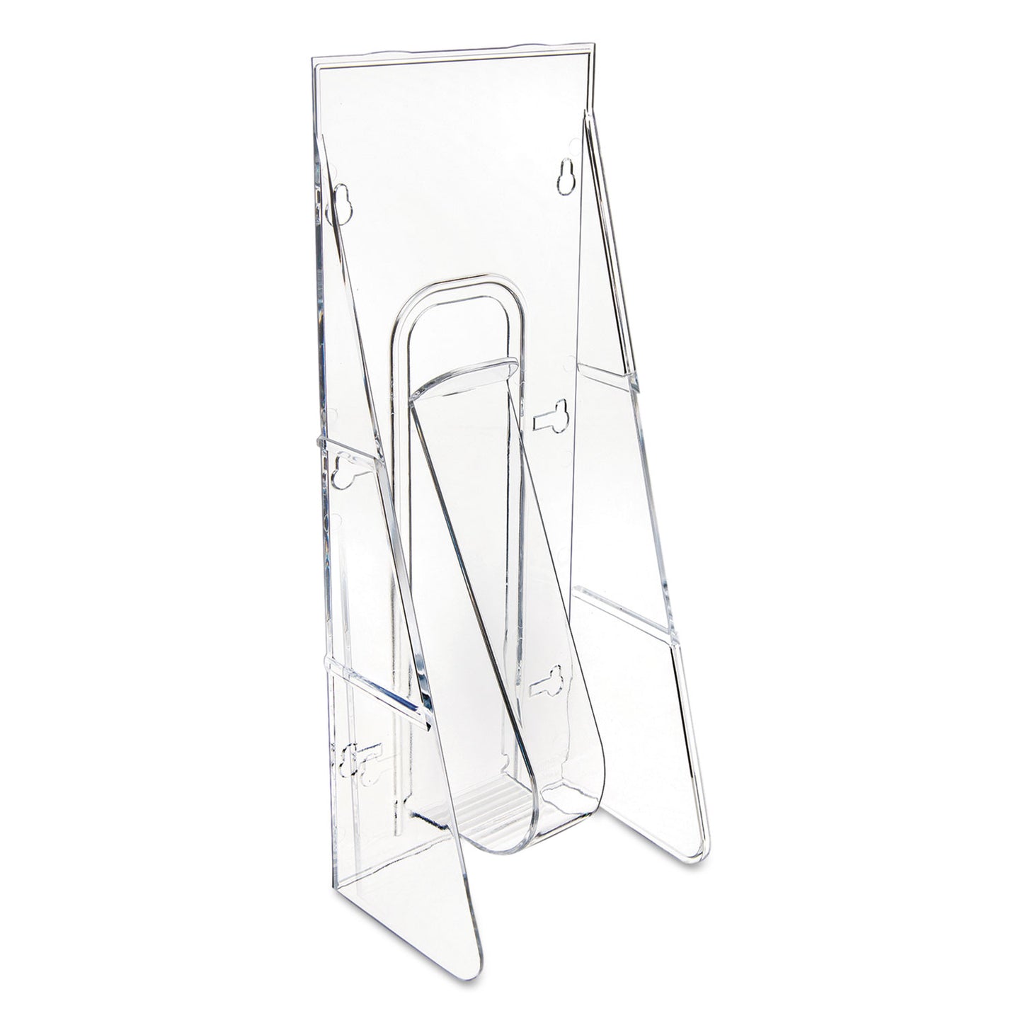 Deflecto Stand-Tall Wall-Mount Literature Rack, Leaflet, 4.56w x 3.25d x 11.88h, Clear (55601)